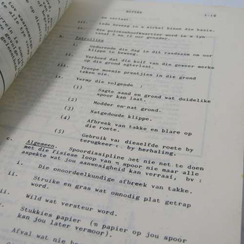South Africa Defence Force Gevegsdissipline Arde Memoire book as issued by Army Headquarters 1980