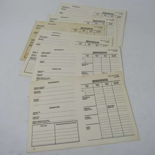 South Africa Defence Force DD2094 card for personal particulars - lot of 8 - unused