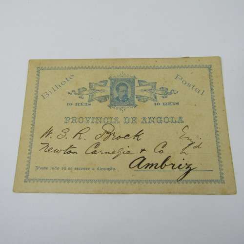 1895 Angola Internal Mail with arrival to Ambriz - rare English internal mail