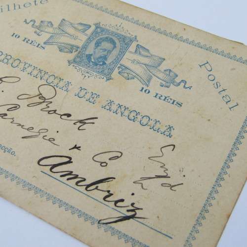 1895 Angola Internal Mail with arrival to Ambriz - rare English internal mail