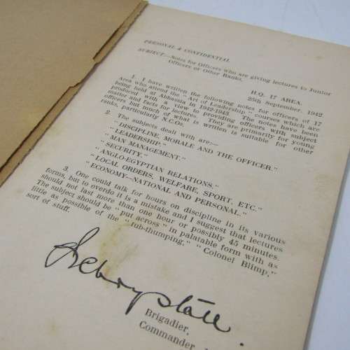 WW2 Booklet with notes for officers who are giving Lectures on discipline etc.