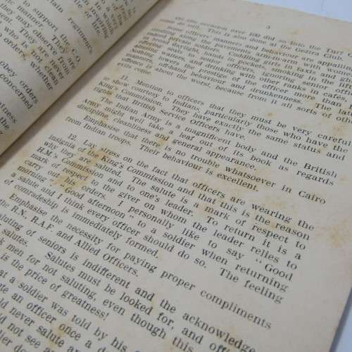 WW2 Booklet with notes for officers who are giving Lectures on discipline etc.