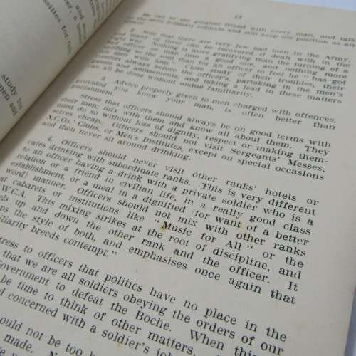 WW2 Booklet with notes for officers who are giving Lectures on discipline etc.