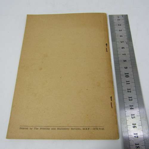 WW2 Booklet with notes for officers who are giving Lectures on discipline etc.