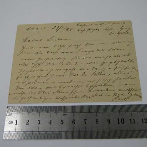 Preprinted post card with One Anna printed stamp sent from Aden 29 April 1898 to Johannesburg