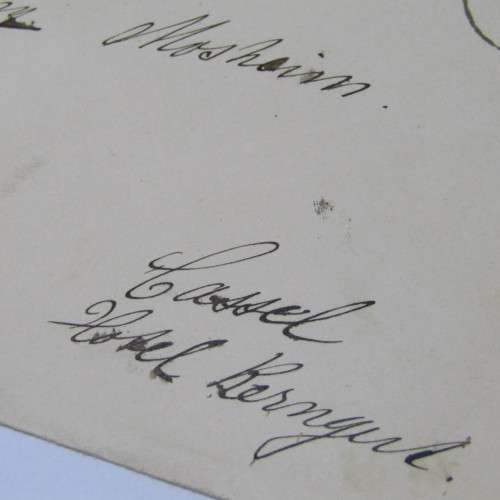 Postal cover Austria to hotel Berngul in Cassel with Austria stamp cancellation 25/8/1890