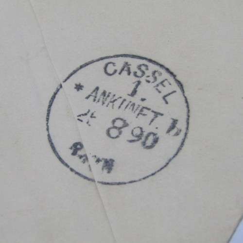 Postal cover Austria to hotel Berngul in Cassel with Austria stamp cancellation 25/8/1890