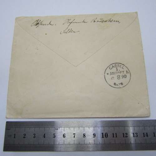 Postal cover Austria to hotel Berngul in Cassel with Austria stamp cancellation 25/8/1890