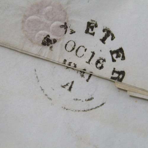 Great Britain Postal Cover with penny red stamp ( corner letters E&G) 1841