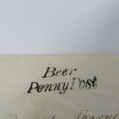 Postal piece with Penny Red stamp (corner letters I&A) posted 17 Dec 1884