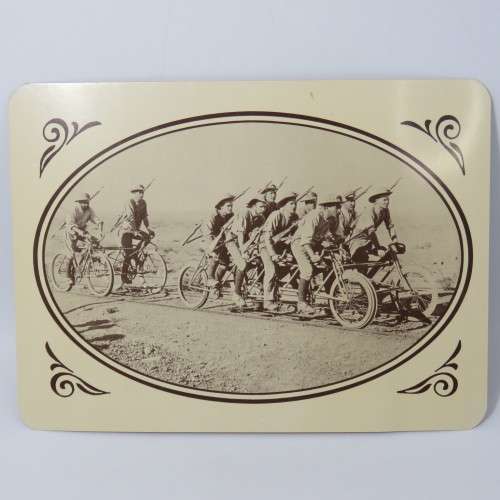 South West Africa 1976 reprint of State Archive photo bicycle on rails patrol of Kimberley Regiment