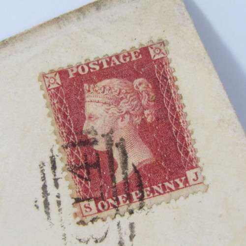 Great Britain cover with pair of penny red stamps - adressed to Ralph Barnes of Exeter backstamped