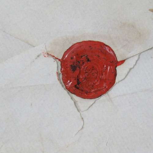 Pair of 2 penny blue stamps GA & GB on corner -uncut pair- dirty envelope but rare backstamped
