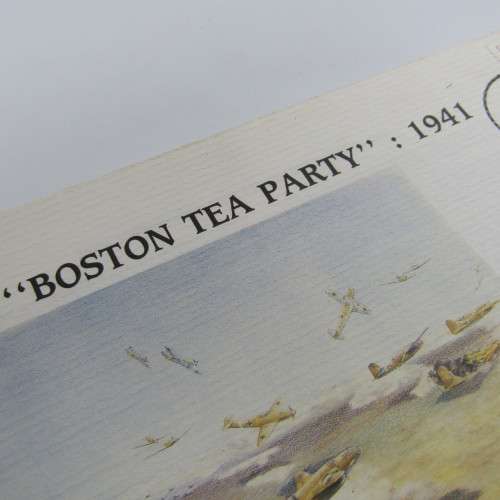 SAAF 50th Anniversary 1941 Boston Tea Party FDC Signed by Anne de Goede - artist of painting on FDC