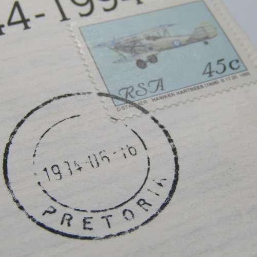 SAAF 50th anniversary on Balkan Air Force FDC signed by Anne de Goede - artist of painting on FDC