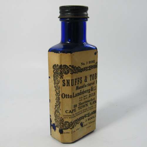 Vintage Otto Landsberg Snuff bottle - with label and still full of snuff