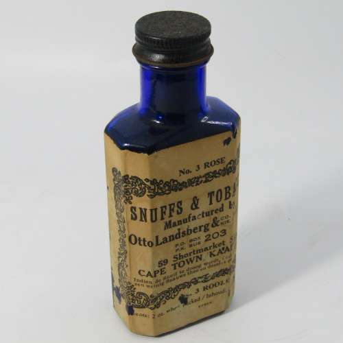 Vintage Otto Landsberg Snuff bottle - with label and still full of snuff