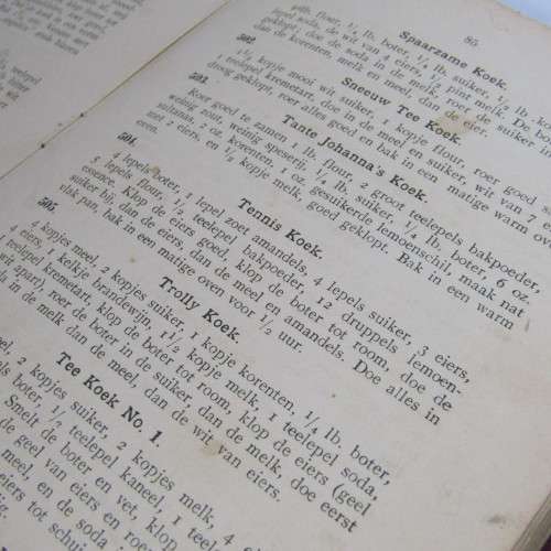 Oranje Kook-Koek en resepten-boek voor Zuid - Afrika - 1913 Mev DJH