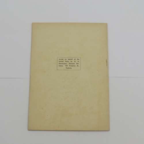 The Native & Coloured Peoples Policy of the United Party - Original Booklet