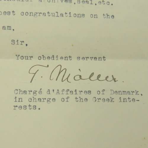 Documents and certificate for the 1929 appointment of the Greek consul in Japan