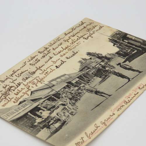 Picture postcard of Commissioner Street. Boksburg sent 22 March 1911 from Wartburg to Pretoria