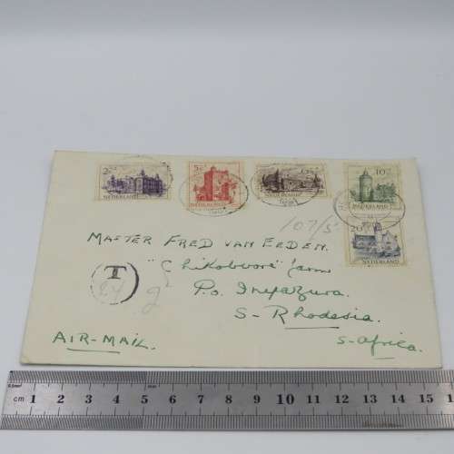 Taxed cover posted from Netherlands to Southern Rhodesia 1951