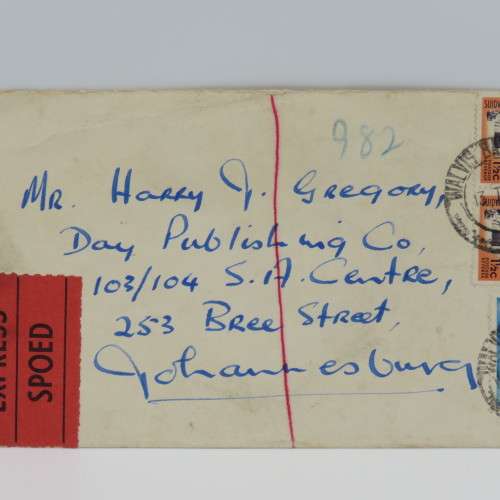 Expressmail cover Walvis Bay SWA to Johannesburg SA - 3 SWA Stamps cancelled 13 January 1962