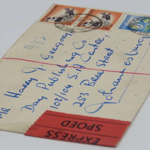 Expressmail cover Walvis Bay SWA to Johannesburg SA - 3 SWA Stamps cancelled 13 January 1962