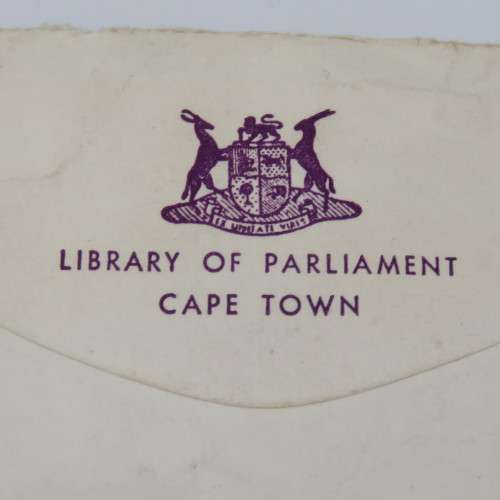 Official House of Assembly Cape Town parliament cover sent to Vereniging on 6 June 1967 by airmail