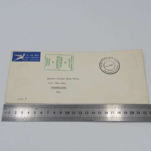 Official House of Assembly Cape Town parliament cover sent to Vereniging on 6 June 1967 by airmail