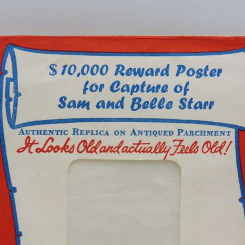 $10,000 Reward Poster for Capture of Sam and Belle Star - #207 Authentic Replica
