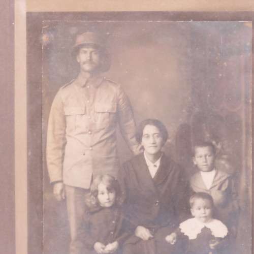 1917 picture of WW2 soldier & his family - framed