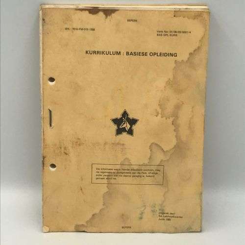 1985 SA Army Basic Training curriculum