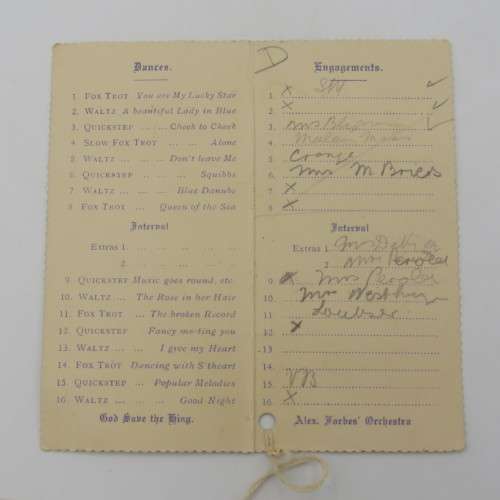 1936 Paarl Municipal Employees Association Dance programme booklet with pencil