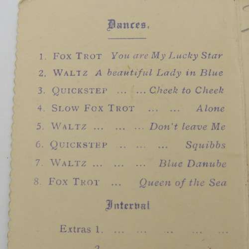 1936 Paarl Municipal Employees Association Dance programme booklet with pencil