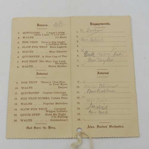 1937 Paarl Municipal Officials Annual ball programme booklet with pencil