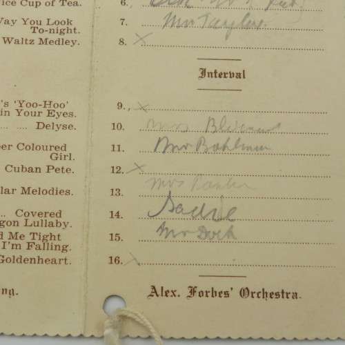 1937 Paarl Municipal Officials Annual ball programme booklet with pencil