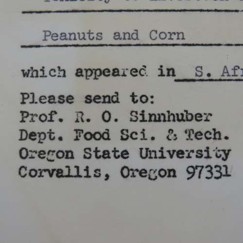 Ordering card where a Prof Sinnhuber orders a book from Dr Rabie