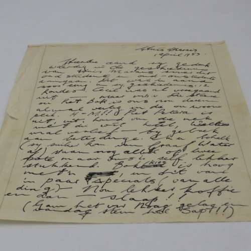 Stellenbosch Huis Marais Original 1953 letter plus 1957 Reunion booklet and 9 photos