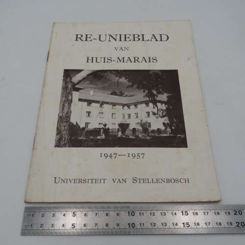 Stellenbosch Huis Marais Original 1953 letter plus 1957 Reunion booklet and 9 photos