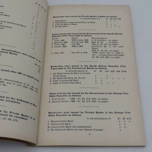 A History of the Regular and Emergency paper Money issues of South Africa - by W. Bergman