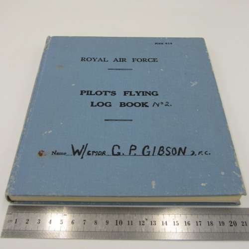 RAF Pilots Flying log book No. 2 of wing commander Guy Gibson, DFC - Facsimile reproduction