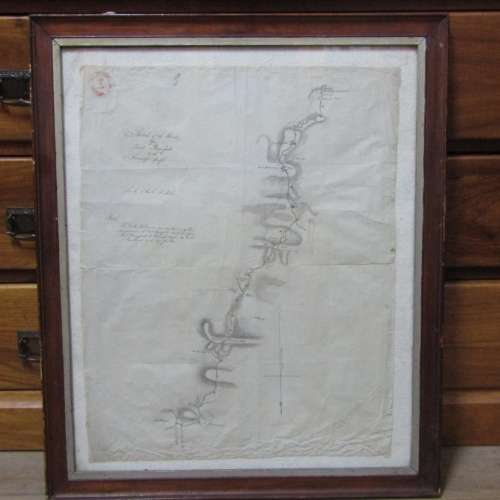Original 1861 Royal Engineers hand drawn map from Fort Beaufort Victoria bridge to Koonap drift