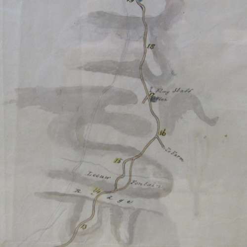 Original 1861 Royal Engineers hand drawn map from Fort Beaufort Victoria bridge to Koonap drift
