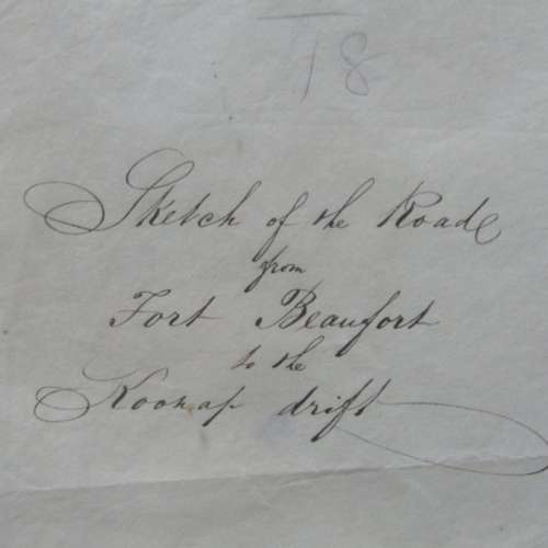 Original 1861 Royal Engineers hand drawn map from Fort Beaufort Victoria bridge to Koonap drift