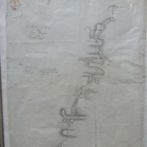 Original 1861 Royal Engineers hand drawn map from Fort Beaufort Victoria bridge to Koonap drift