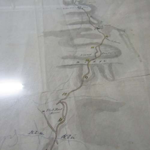Original 1861 Royal Engineers hand drawn map from Fort Beaufort Victoria bridge to Koonap drift