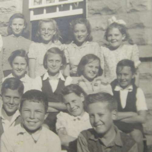 Vintage photo the Std 5 class in Hofmeyer - Class Teacher is Mr Du Plessis possibly 1950`s