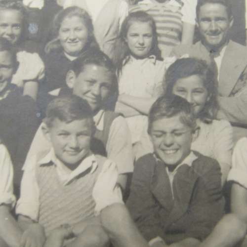Vintage photo the Std 5 class in Hofmeyer - Class Teacher is Mr Du Plessis possibly 1950`s