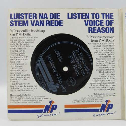 PW Botha - NP - 45 rpm seven single with booklet - 1987 Election